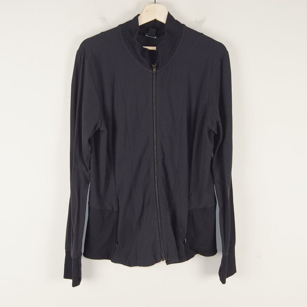 Athleta Shanti Salutation In Powervita Black Full Zip Jacket Womens Sz XL